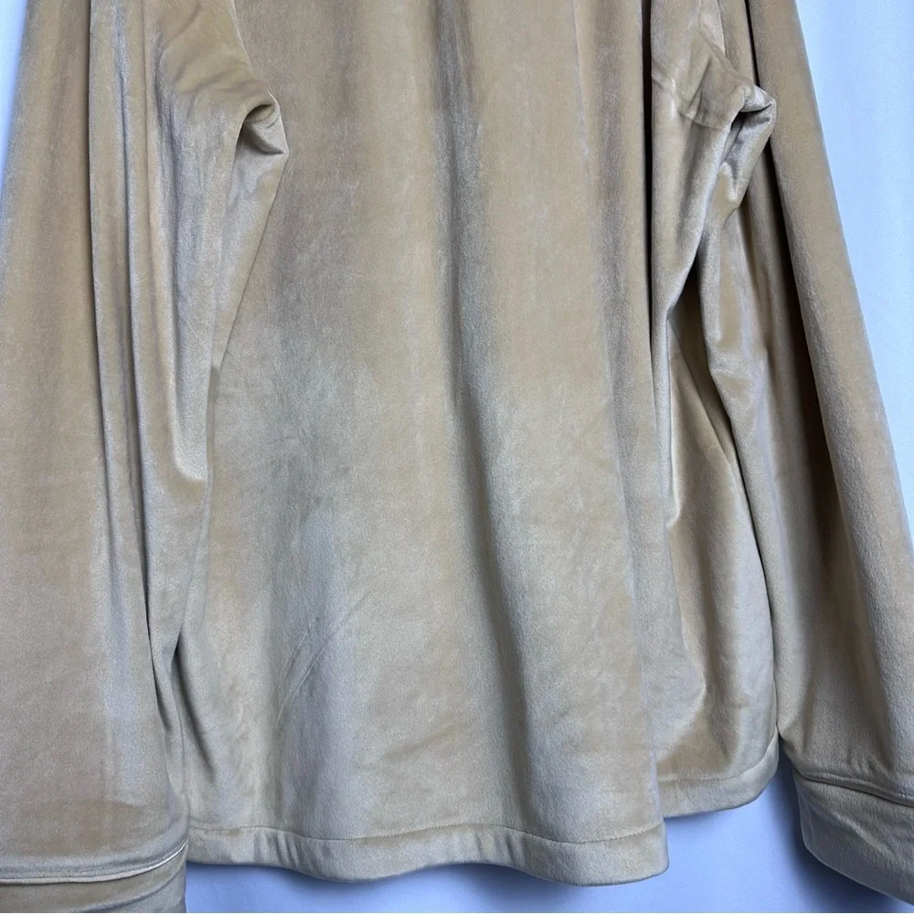 SKIMS Velour Long Sleeve Sleep Shirt Honey Medium NWT Soft Lounge Pajama Top - Picture 9 of 13